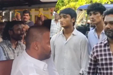 Dhanush seeks blessings at Palani temple with sons and family