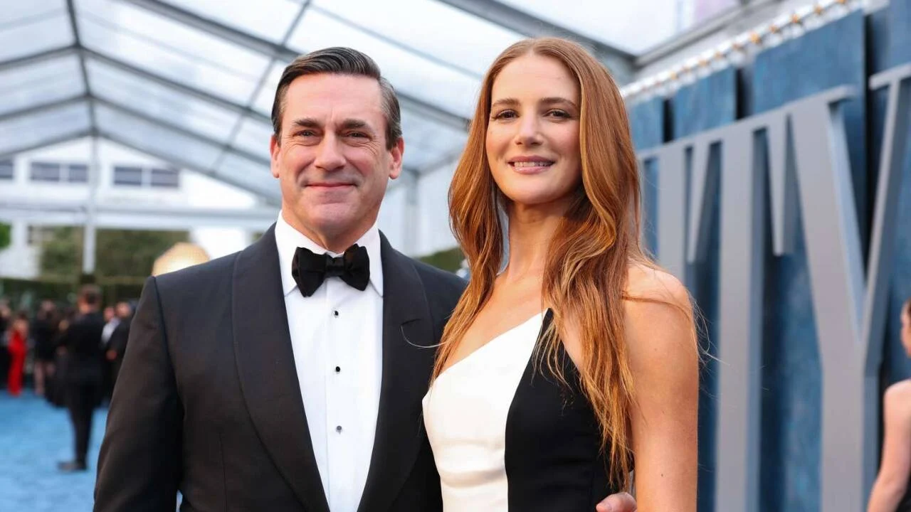 Jon Hamm and Anna Osceola show off the baby bump for the first time at the Emmys 2026