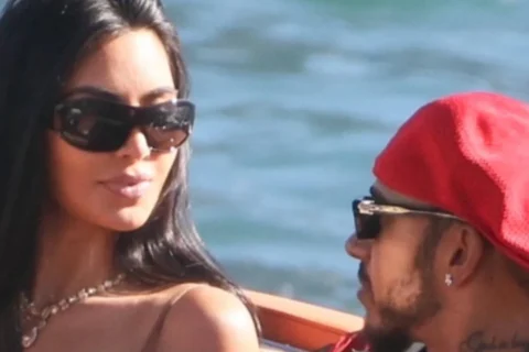 Lewis Hamilton and Kim Kardashian enjoy Lake Como boat ride and visit Villa Balbianello