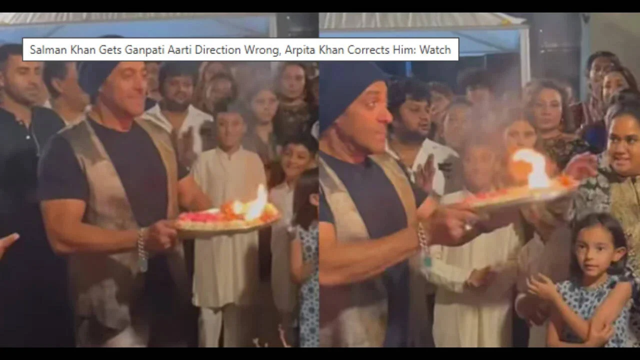 Salman Khan gets aarti direction wrong, Arpita's quick correction wins hearts online