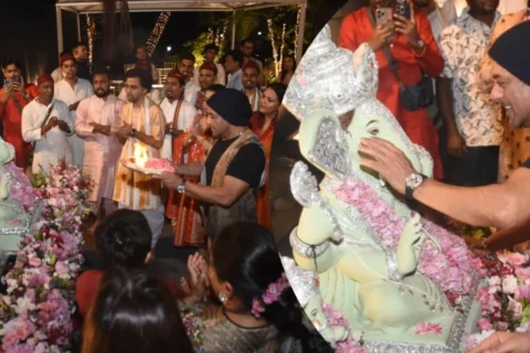 Salman performs aarti at Khan family's Ganpati visarjan - PICS