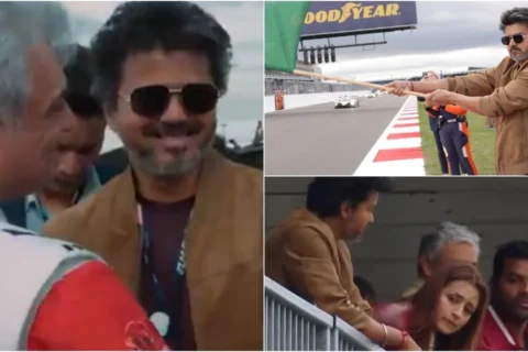 Vijay flags off Le Mans race; Trisha Krishnan spotted