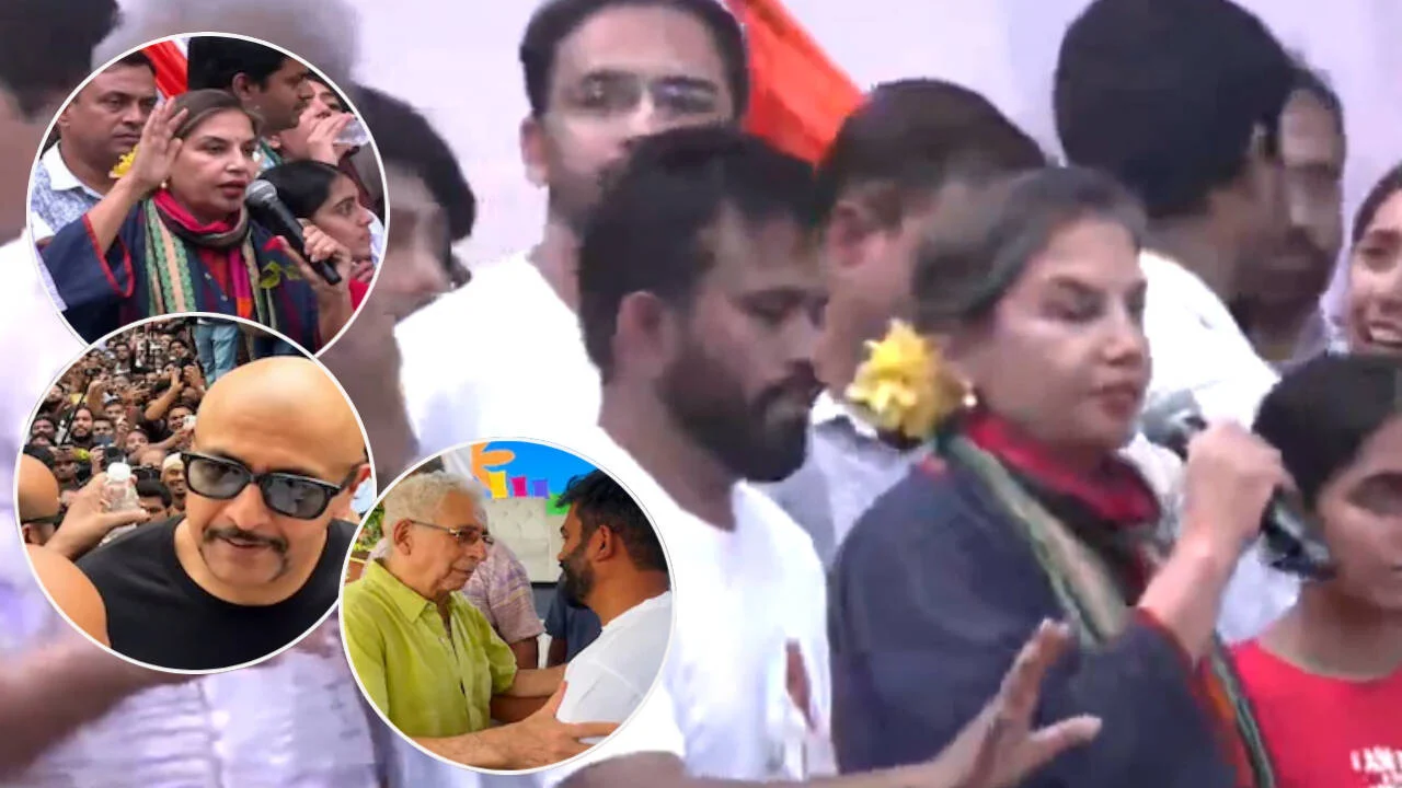 Bollywood celebs join protest at Mumbai's Shivaji Park