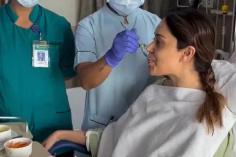 Nushrratt shares FIRST video from hospital as she recovers; medical staff feed her meal