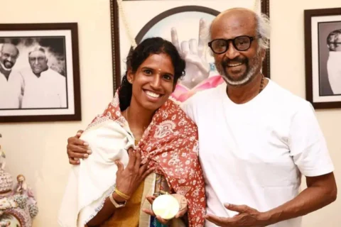 Rajinikanth meets Asian Games medalist Vithya Ramaraj, congratulates her